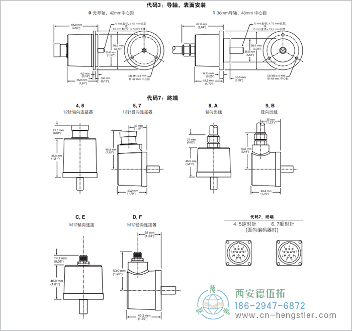 H58標(biāo)準(zhǔn)光電增量編碼器外形及安裝尺寸 美國(guó)Dynapar(丹納帕)編碼器