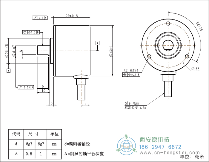 RI41-EO通用光電實(shí)心軸增量型編碼器外形及安裝尺寸8-1 德國(guó)hengstler(亨士樂)編碼器