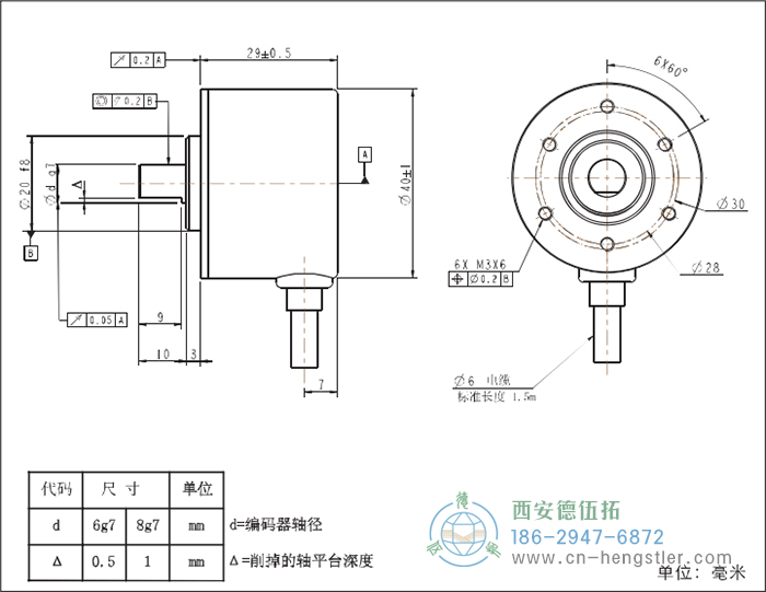 RI41-EO通用光電實(shí)心軸增量型編碼器外形及安裝尺寸8-2 德國(guó)hengstler(亨士樂)編碼器