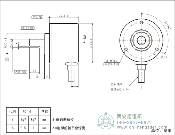 RI41-EO通用光電實(shí)心軸增量型編碼器外形及安裝尺寸8-3 德國(guó)hengstler(亨士樂)編碼器